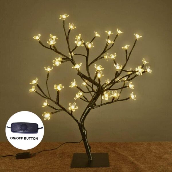 LIGHTSHARE 18 Inch Cherry Blossom Bonsai Tree, 48 LED Lights... - Image 3