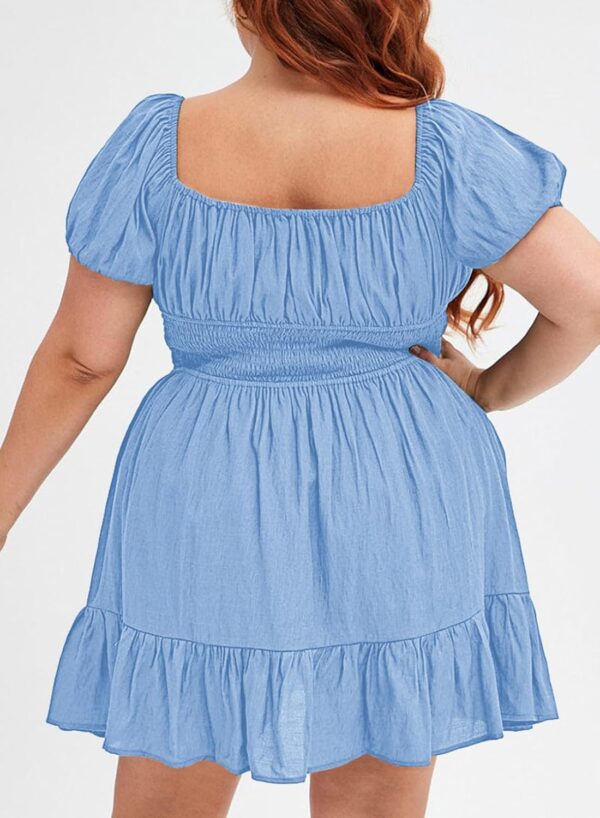 Eytino Women Plus Size Summer Dress Short Sleeve Sweetheart ... - Image 3