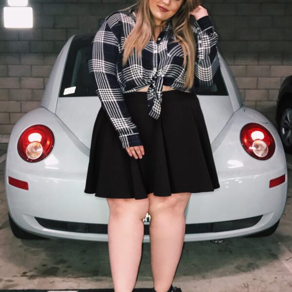 Moon Wood Women's Plus Size Mini Skater Skirt- Basic Versati... - Image 7