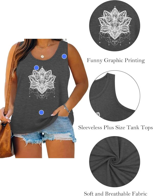 DOLNINE Womens-Plus-Size-Tank-Tops Summer Sleeveless T Shirt... - Image 4