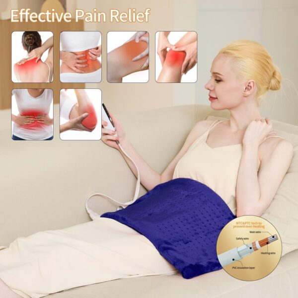 Massaging Weighted Heating Pad for Back Pain Relief,Heating ... - Image 5