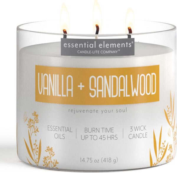 Essential Elements by Candle-lite Scented Candles, Vanilla &... - Image 2