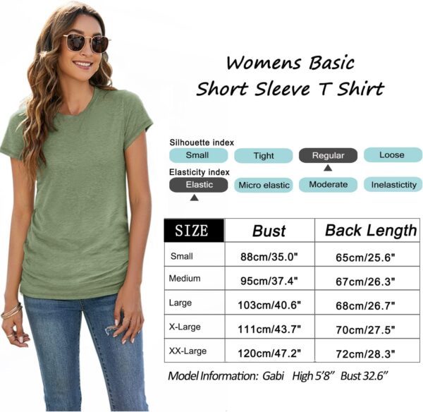 Sherosa Womens T Shirts Short Sleeve Crew Neck Shirts Basic ... - Image 7