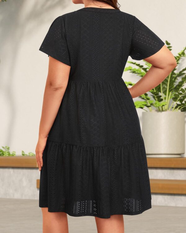 Plus Size Summer Dress - Casual Sundress Beach Short Sleeve ... - Image 6