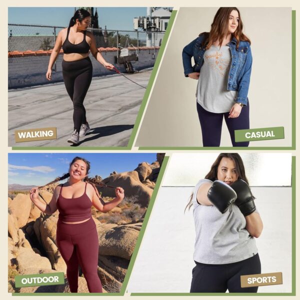 HLTPRO 3 Pack Plus Size Leggings with Pockets for Women - Bl... - Image 5