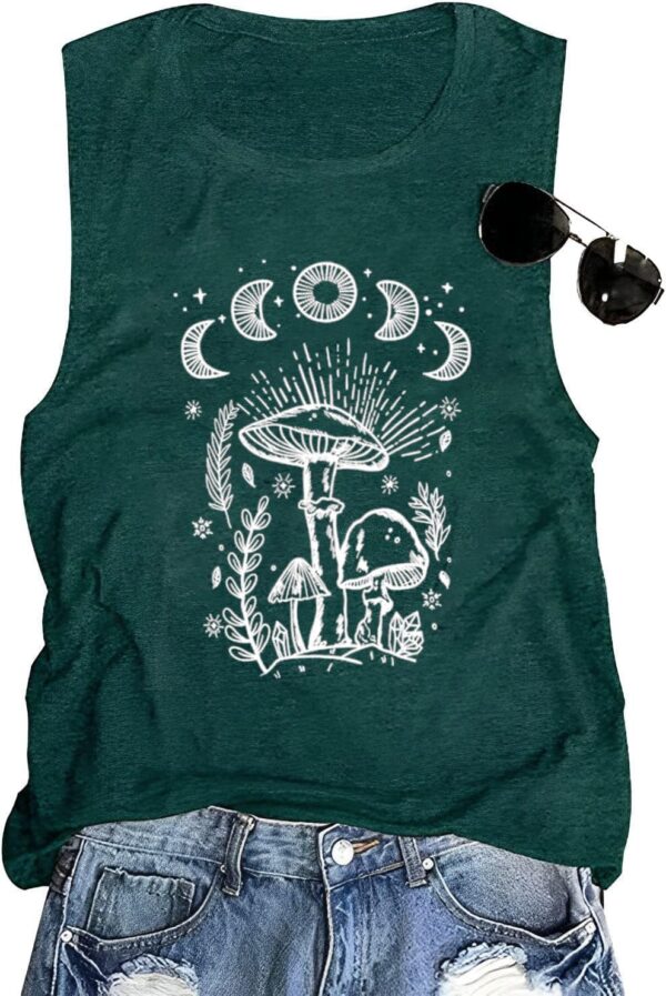 Vintage Boho Graphic Tees for Women Summer Round Neck Nature... - Image 2