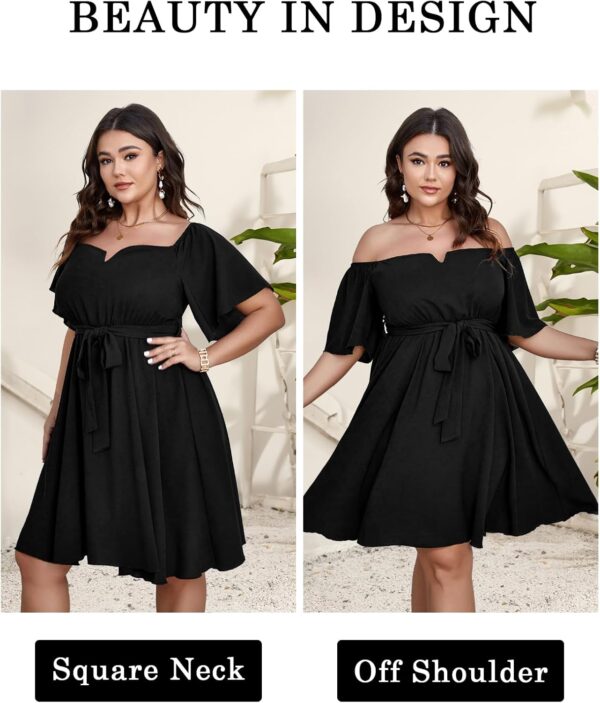 SCOMCHIC Womens Plus Size Cocktail Dress Summer Off Shoulder... - Image 4