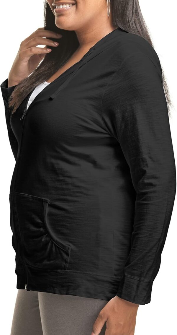 Just My Size Women's Full Zip Slub Hoodie Plus Size - Image 4
