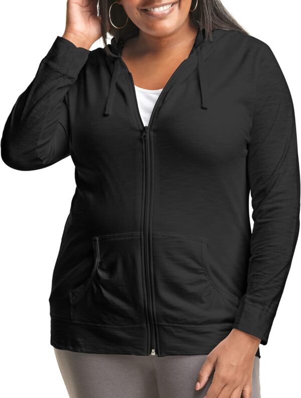 Just My Size Women's Full Zip Slub Hoodie Plus Size - Image 2