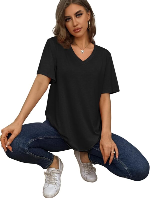 Aokosor Womens V Neck Short Sleeve T Shirts Summer Tops 2025... - Image 5
