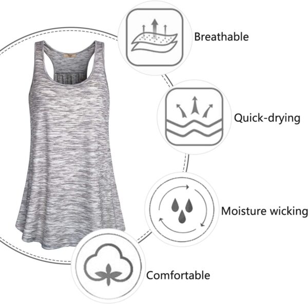 Cestyle Womens Sleeveless Scoop Neck Flowy Loose Fit Workout... - Image 5