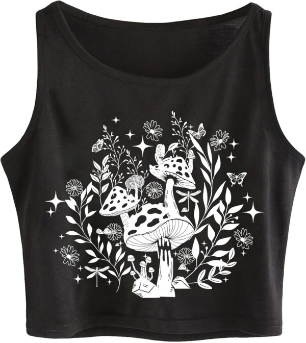 Remidoo Women's Casual Sleeveless Graphic Cropped Top Crewne... - Image 2