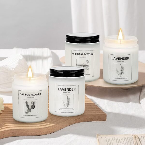 4 Pack Candles for Home Scented, Lavender Candle Set, Aromat... - Image 5