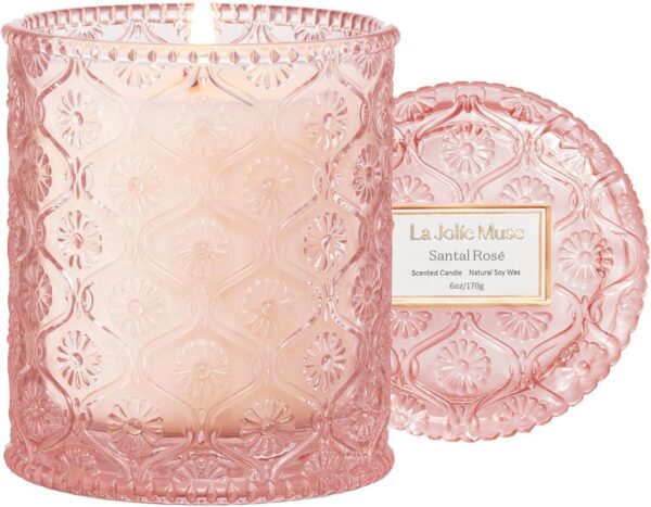 LA JOLIE MUSE Sandalwood Rose Candle, Scented Candles, Mothe... - Image 2