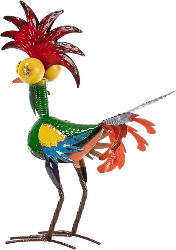 Alpine Corporation - 18" Tall Wacky Metal Rooster Yard Statu... - Image 10