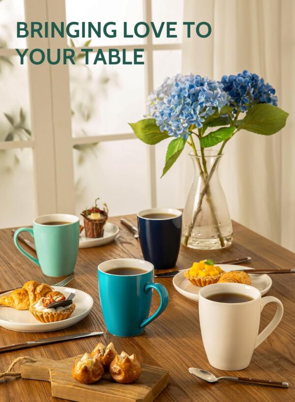 Sweese Porcelain Coffee Mugs - 16 Ounce - Set of 6, Cups for... - Image 3