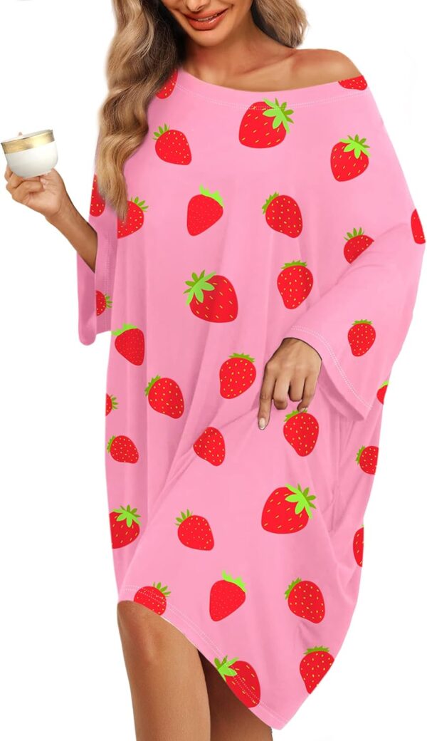KFUBUO Plus Size Nightgowns for Women Oversized Sleep Tshirt... - Image 2