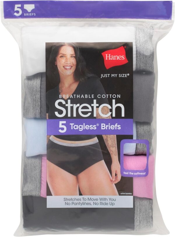 Hanes Women's Just My Size Brief Underwear, Cotton Stretch B... - Image 6