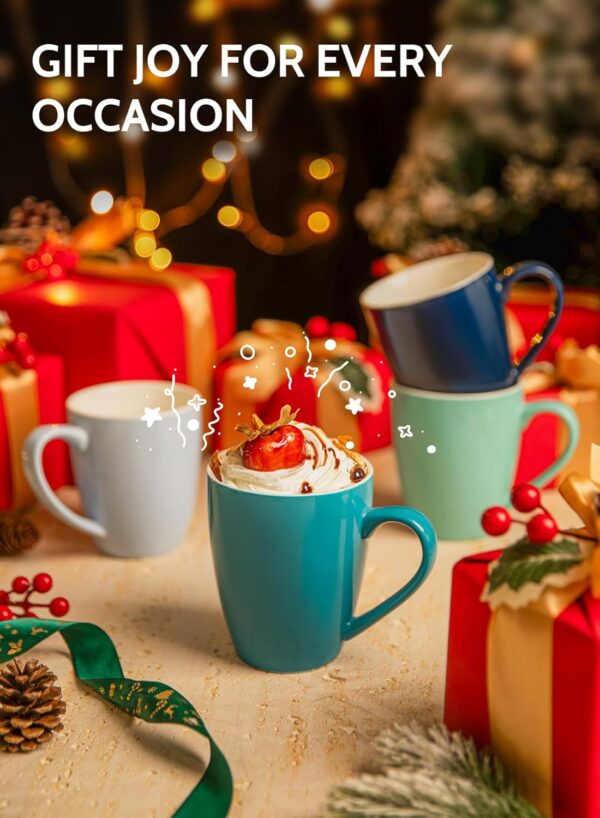 Sweese Porcelain Coffee Mugs - 16 Ounce - Set of 6, Cups for... - Image 8