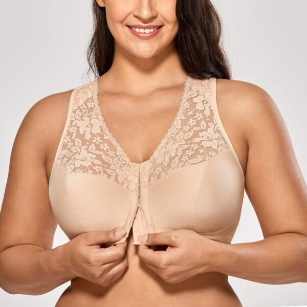 DELIMIRA Women's Front Closure Bras Racerback No Underwire P... - Image 7