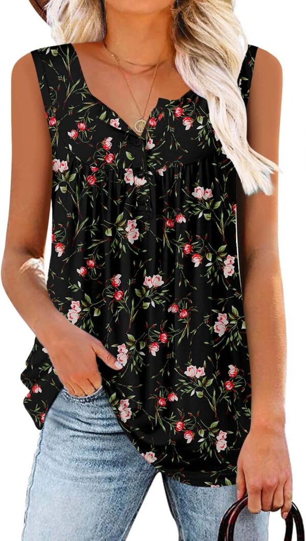 ROSELINLIN Womens Tank Tops and Short Sleeve Floral Summer T... - Image 2