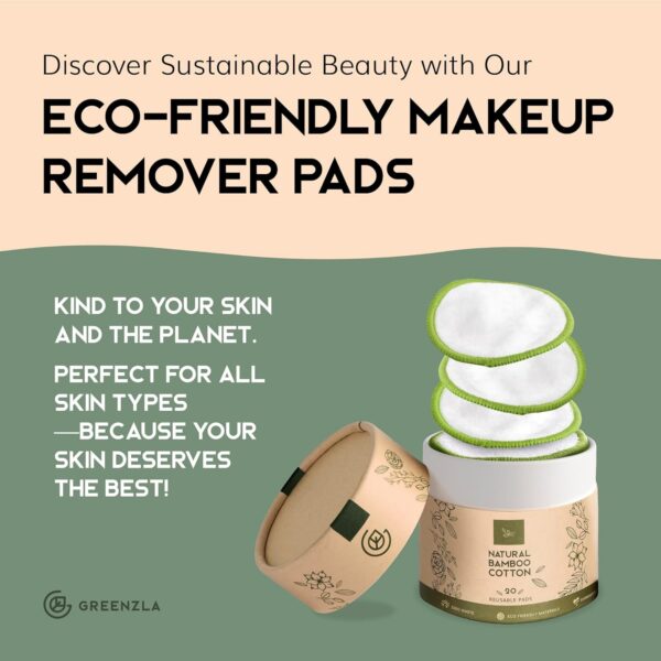Greenzla Reusable Makeup Remover Pads, Washable Bamboo Cotto... - Image 8
