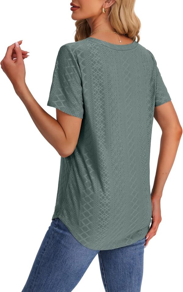 OFEEFAN Womens T Shirts V Neck Short Sleeve Casual Tops Loos... - Image 6