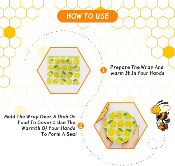 Reusable Beeswax Wrap - 9 Pack Beeswax Wraps For Food, Organ... - Image 5