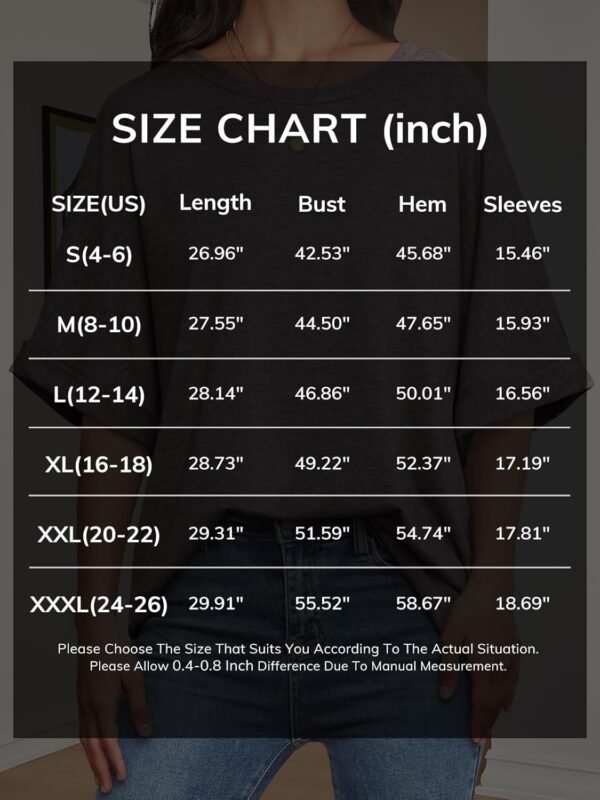 ATHMILE Womens Oversized T Shirts Summer Tops Spring Casual ... - Image 7