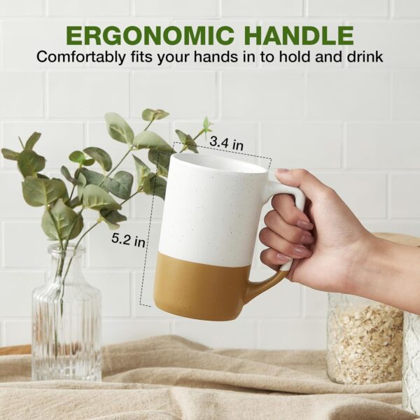 Large Ceramic Coffee Mug Set of 4, 16 oz Tea Cups with Handl... - Image 3
