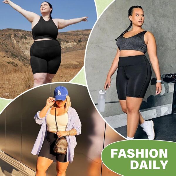 HLTPRO 3 Pack Plus Size Biker Shorts with Pockets for Women ... - Image 5