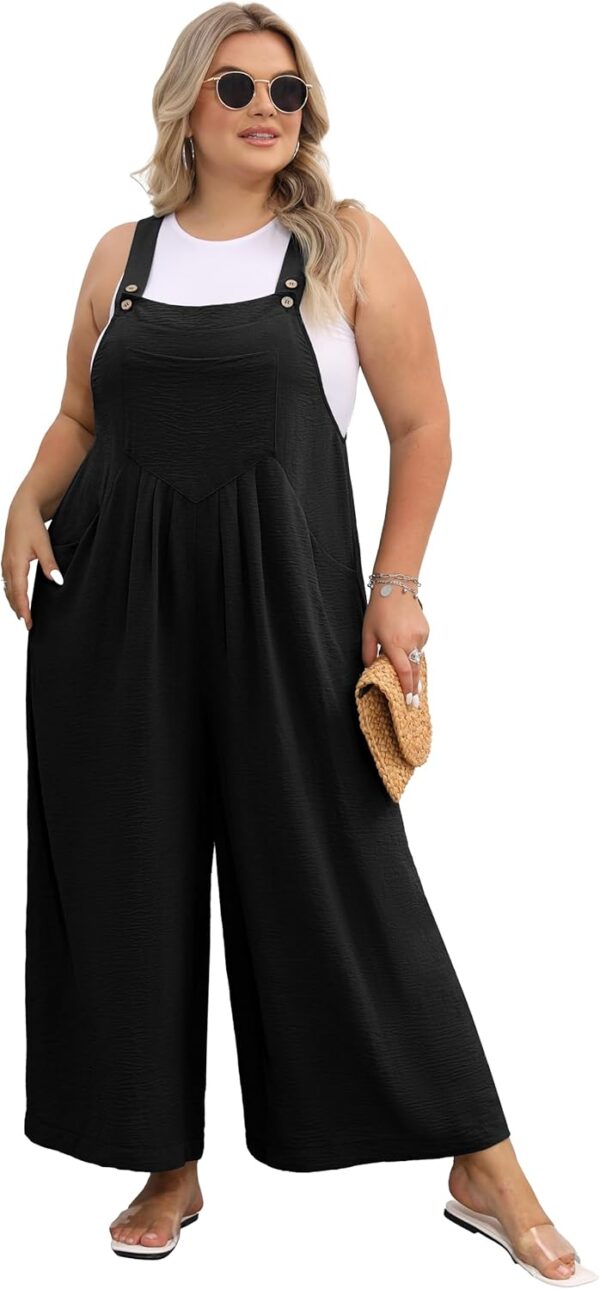 OLRIK Plus Size Jumpsuit for Women Wide Leg Casual Summer Ro... - Image 6