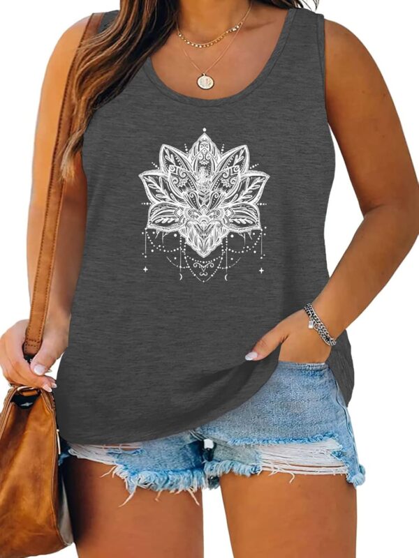 DOLNINE Womens-Plus-Size-Tank-Tops Summer Sleeveless T Shirt... - Image 2