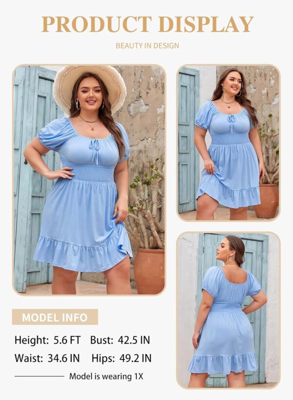 Eytino Women Plus Size Summer Dress Short Sleeve Sweetheart ... - Image 4