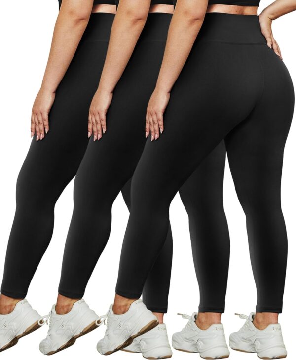 HLTPRO 3 Pack Plus Size Leggings for Women(X-Large - 4X)- Hi... - Image 2