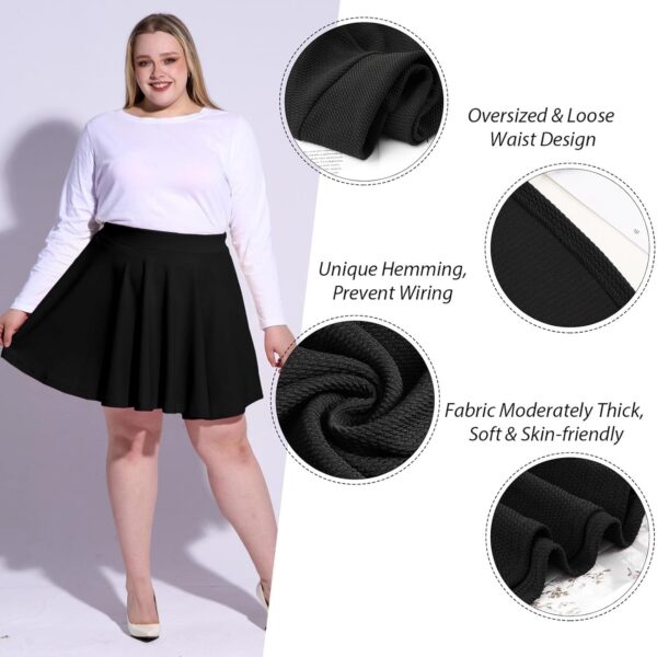 Moon Wood Women's Plus Size Mini Skater Skirt- Basic Versati... - Image 3