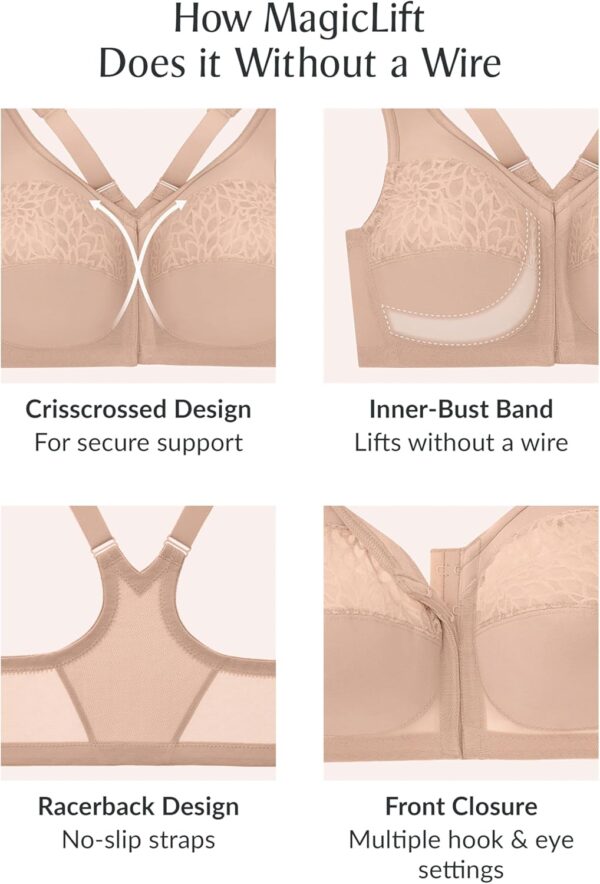 Glamorise Women's MagicLift Racerback Bra Wirefree 1206 - Image 7