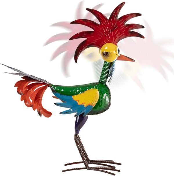 Alpine Corporation - 18" Tall Wacky Metal Rooster Yard Statu... - Image 9
