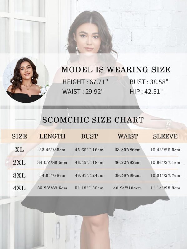SCOMCHIC Womens Plus Size Cocktail Dress Summer Off Shoulder... - Image 9