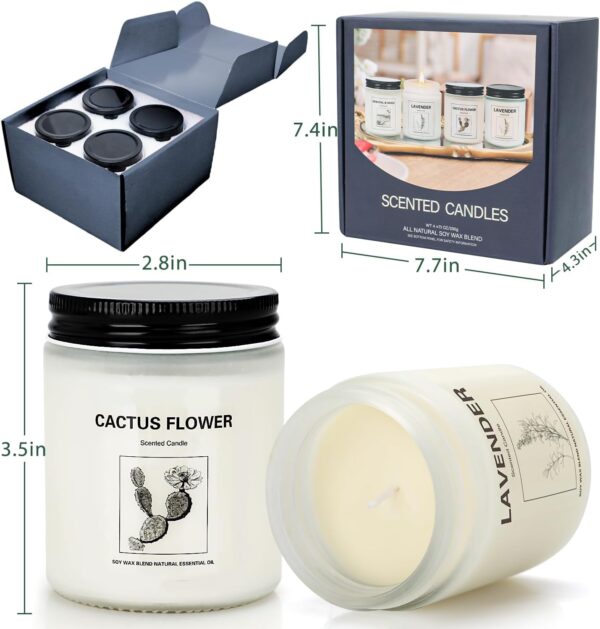 4 Pack Candles for Home Scented, Lavender Candle Set, Aromat... - Image 8