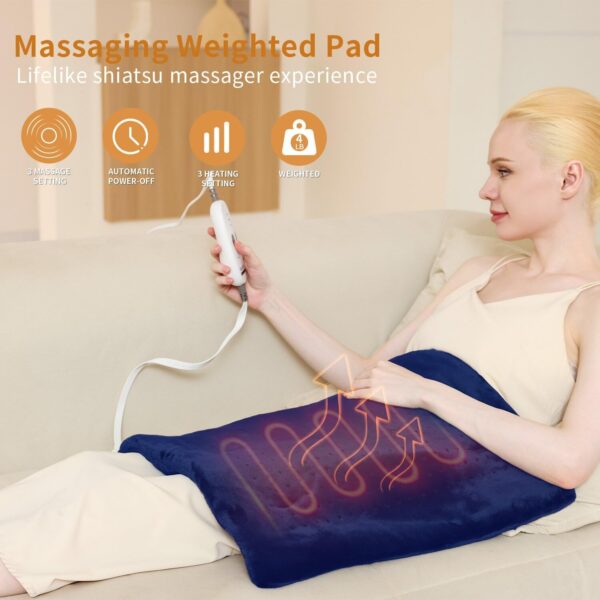 Massaging Weighted Heating Pad for Back Pain Relief,Heating ... - Image 4