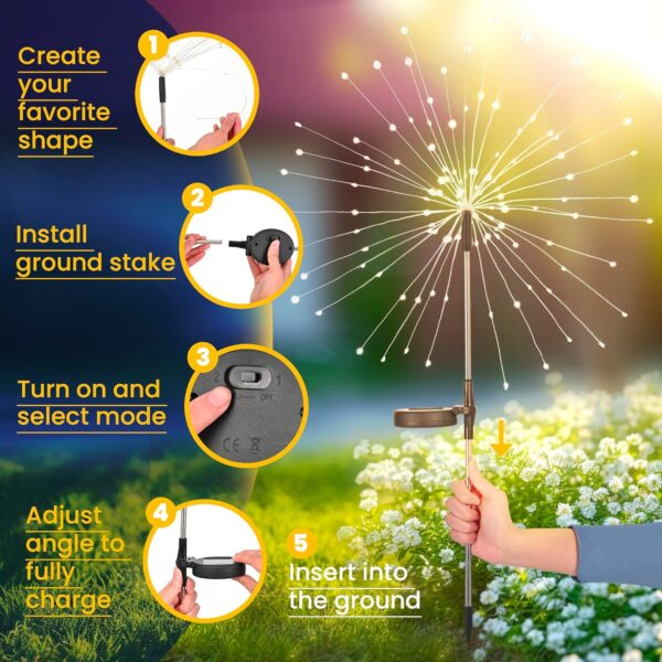 GIGALUMI Garden Outdoor Decor Lights 120LED 2Pack, Solar Gar... - Image 4