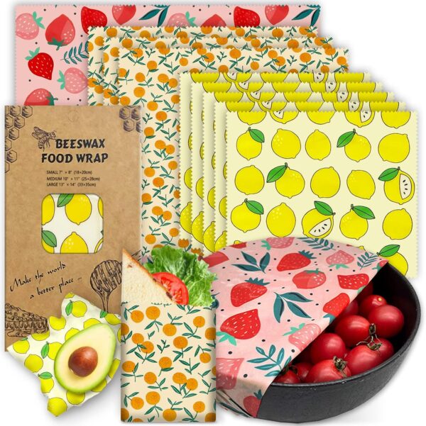 Reusable Beeswax Wrap - 9 Pack Beeswax Wraps For Food, Organ... - Image 2