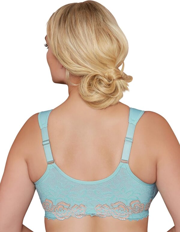 Women's Full Figure Plus Size Underwire Front Close Rose Lac... - Image 3