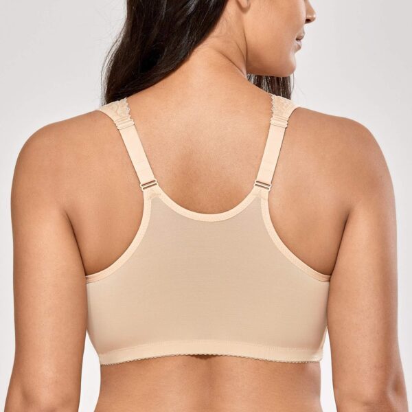 DELIMIRA Women's Front Closure Bras Racerback No Underwire P... - Image 3