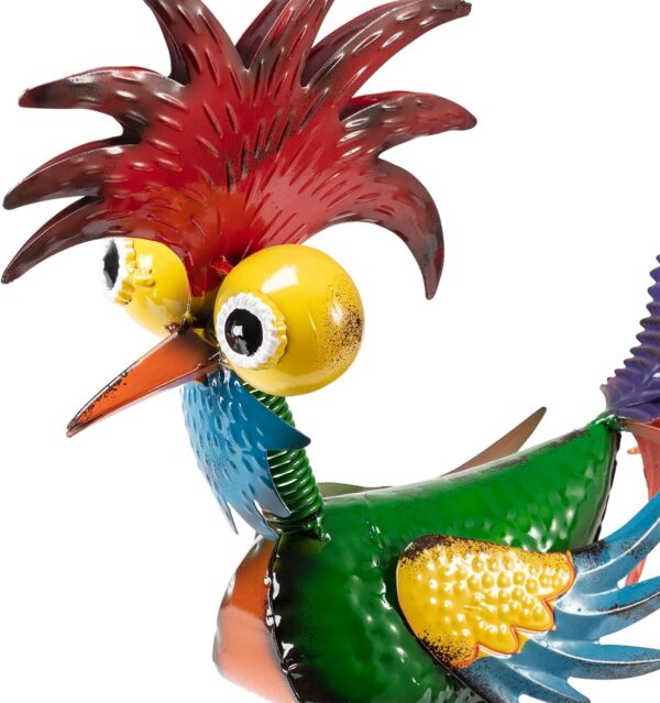 Alpine Corporation - 18" Tall Wacky Metal Rooster Yard Statu... - Image 12