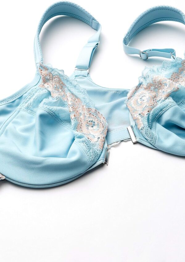 Women's Full Figure Plus Size Underwire Front Close Rose Lac... - Image 8