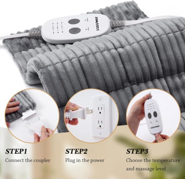 Weighted Heating Pad with Massager Electric Heating Pad for ... - Image 7