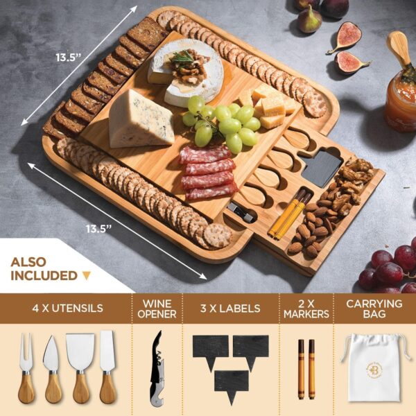Charcuterie Board Gift Set - Bamboo Cheese Board and Charcut... - Image 4