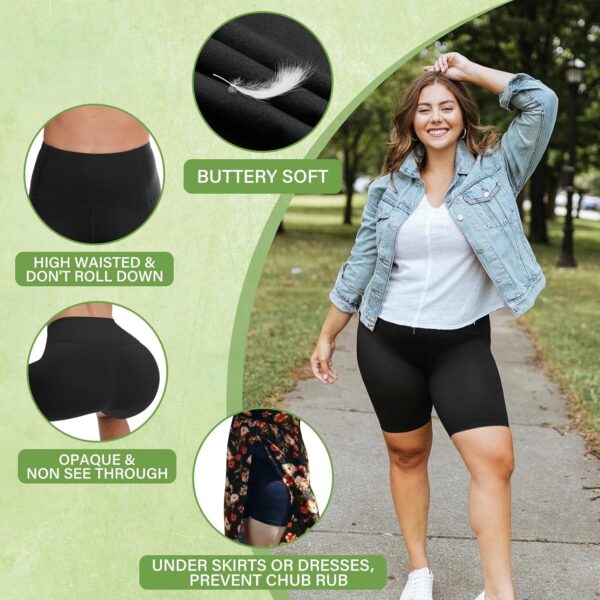 HLTPRO 3 Pack Plus Size Biker Shorts with Pockets for Women ... - Image 3